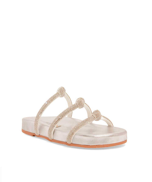 Papete Santa Lolla Prata Metalizada Nó Strass