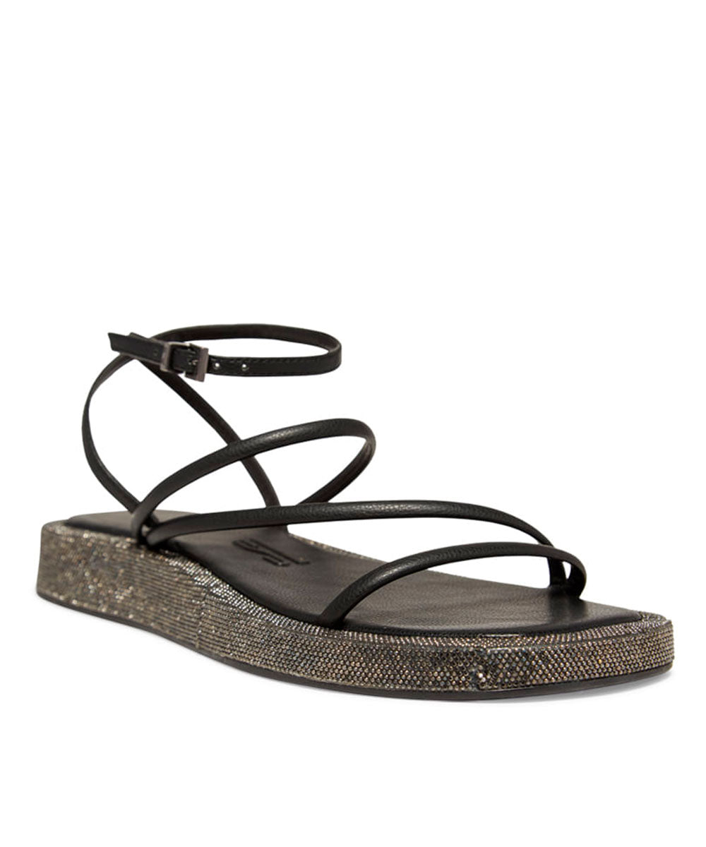 Papete Santa Lolla Preta Strass Tiras