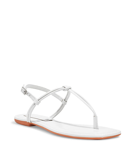 Rasteira Flat Santa Lolla Verniz Glossy Tiras Finas Branca