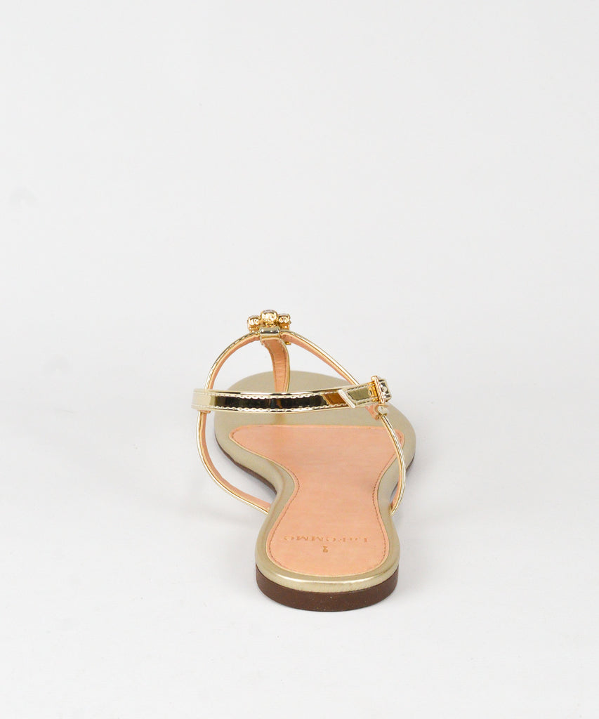 Rasteira La Femme Dourada Metalizada Pedras - 13.1101