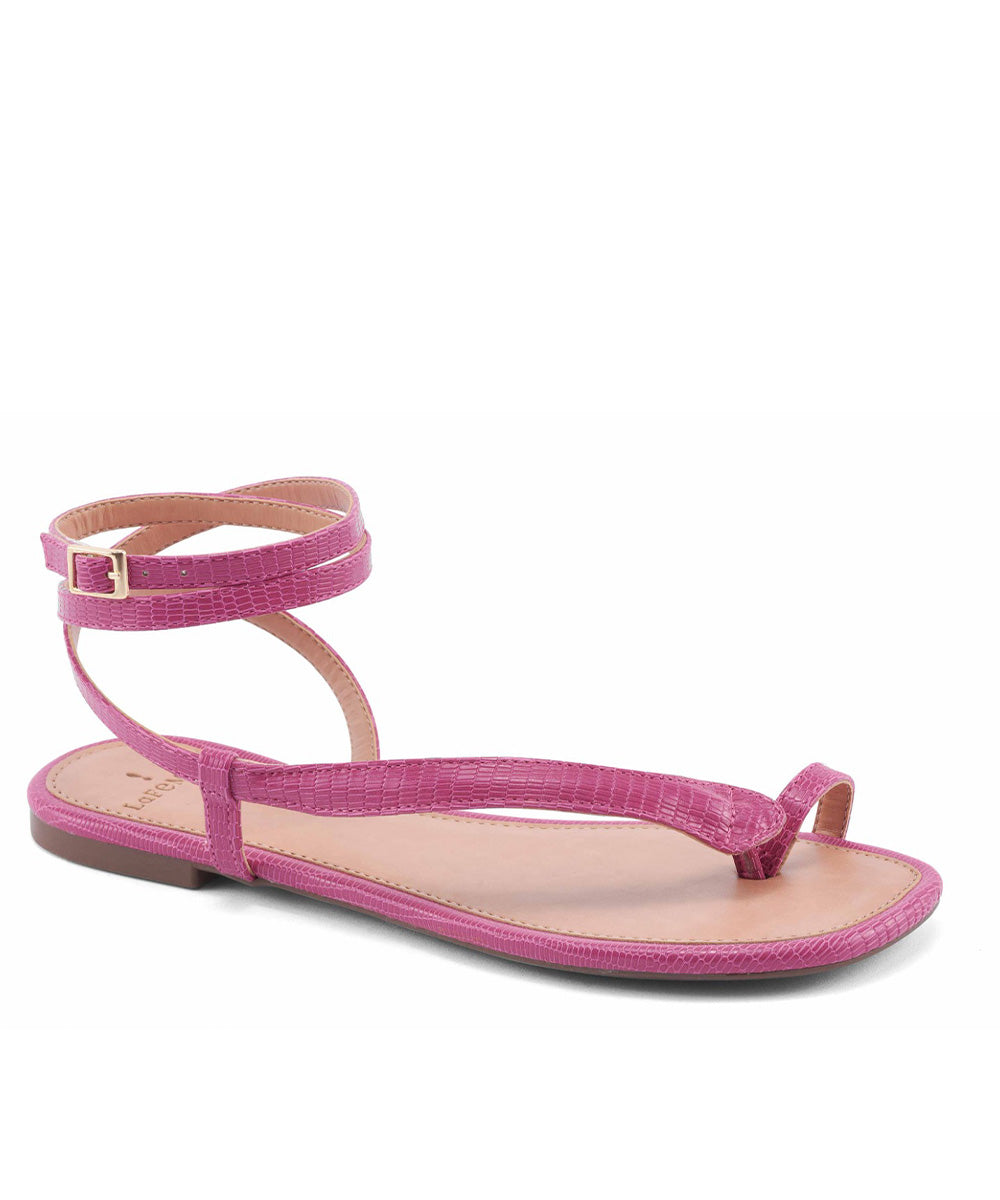 Rasteira La Femme Rosa Cobra Verniz