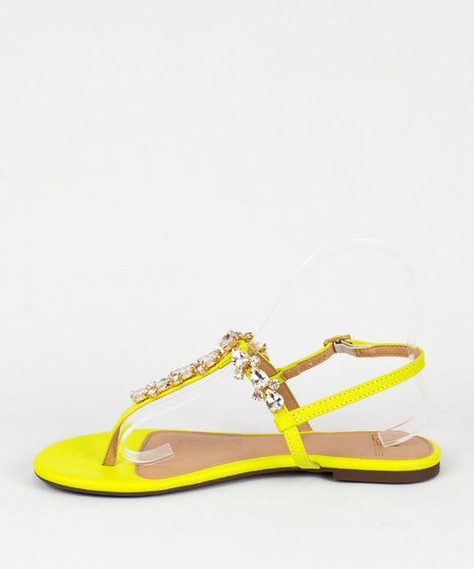 Rasteira La Femme Verde Lima Pedras Cristal - 13.1092