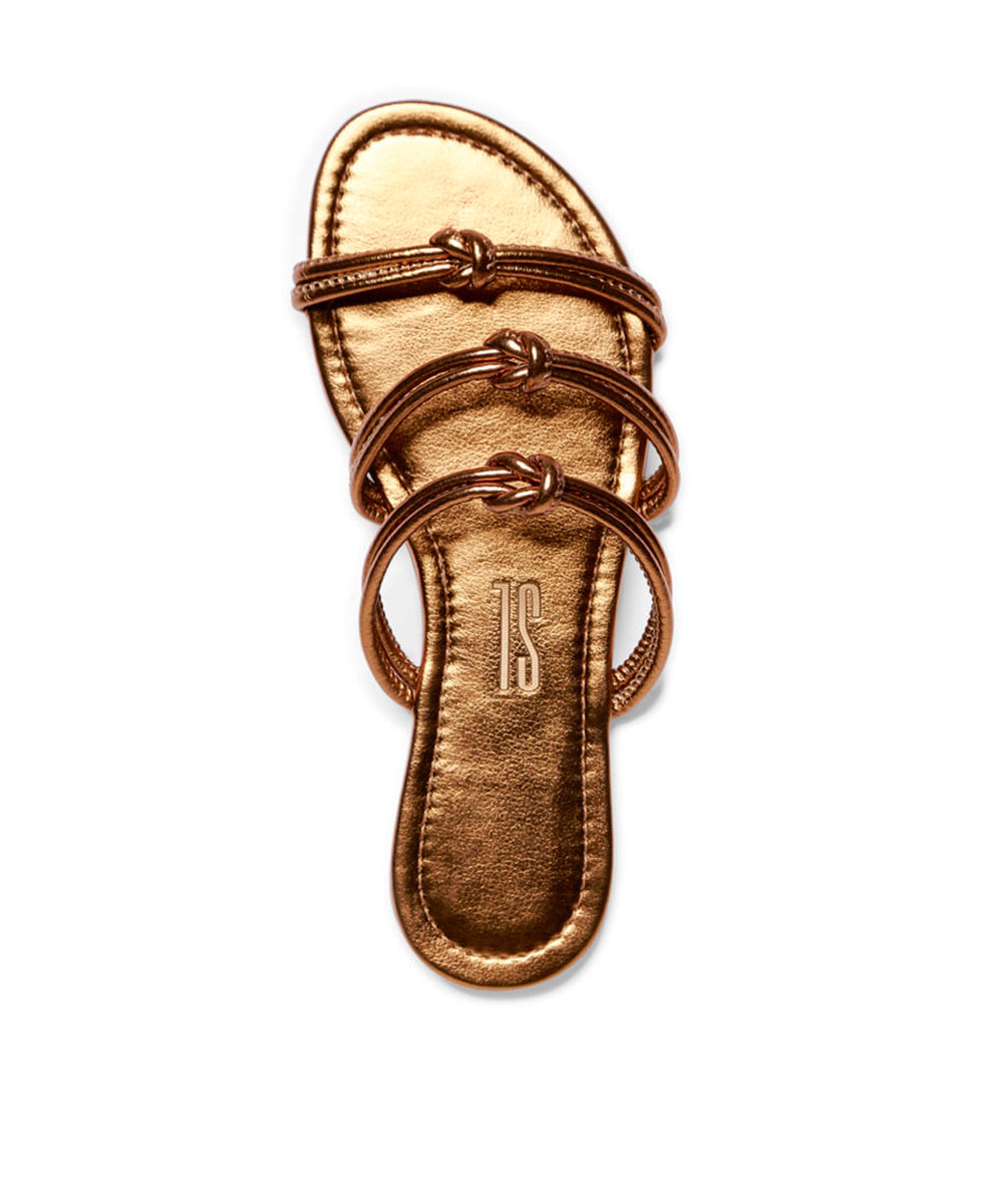 Rasteira Santa Lolla Bronze Metalizado Nó