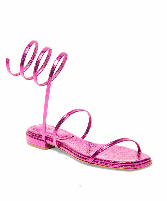 Rasteira Santa Lolla Cobra Cristal Pink Espiral