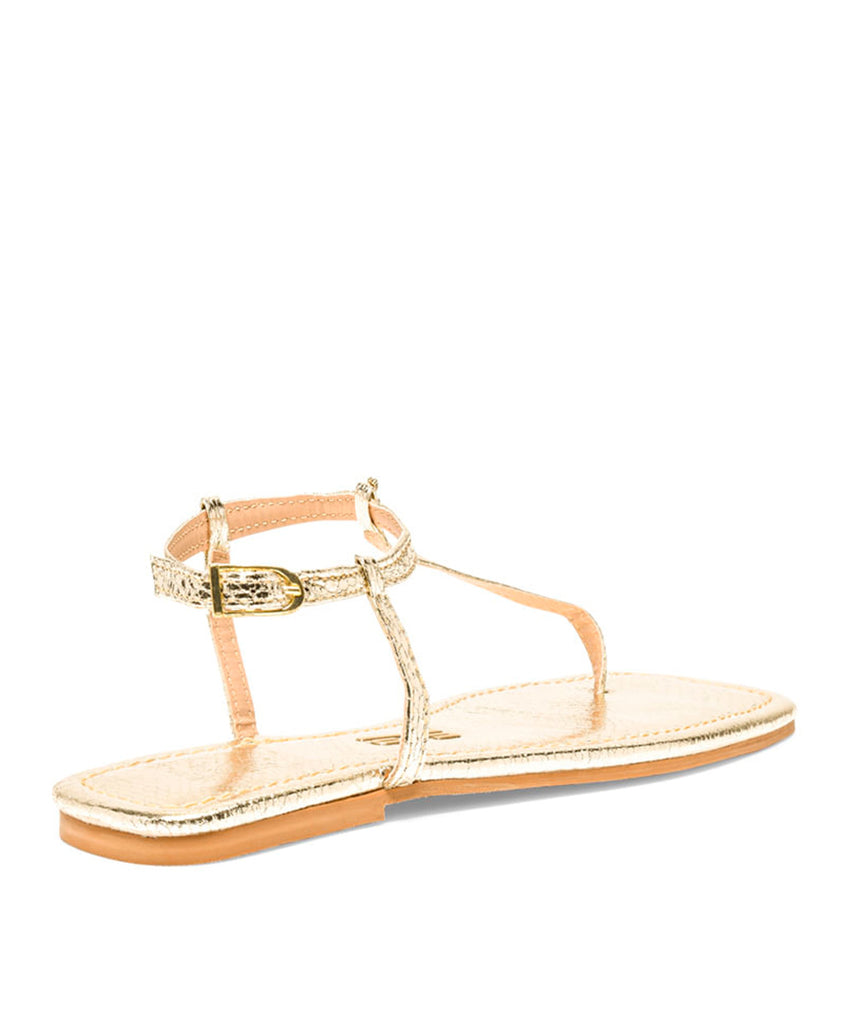 Rasteira Santa Lolla Dourada Cobra Cristal