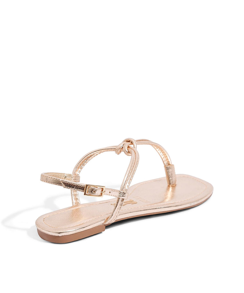 Rasteira Santa Lolla Dourada Metalcolor Crinkle