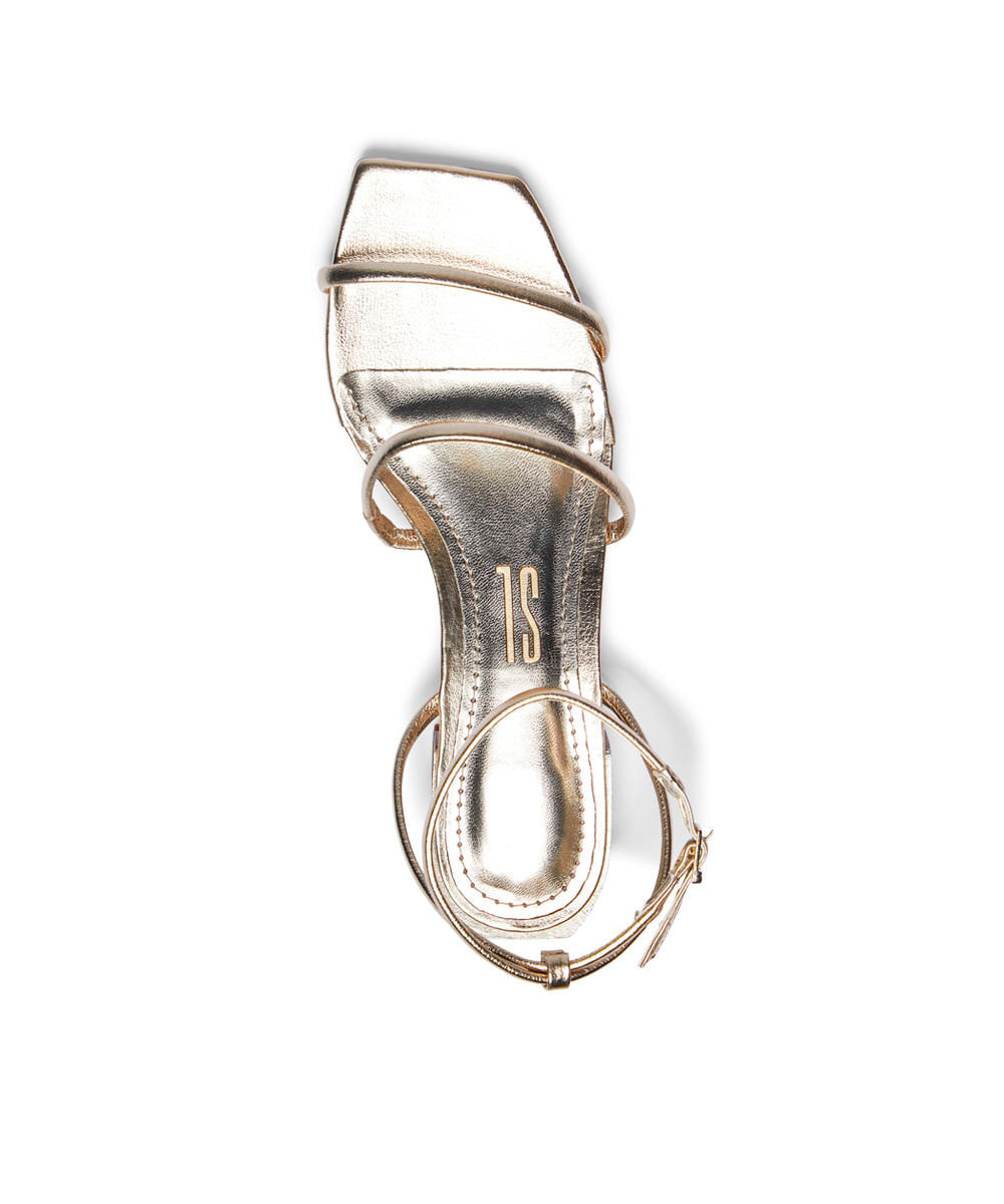 Rasteira Santa Lolla Dourada Metalizada Saltinho