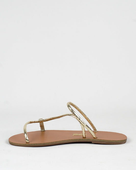 Rasteira Santa Lolla Dourada Metalizada