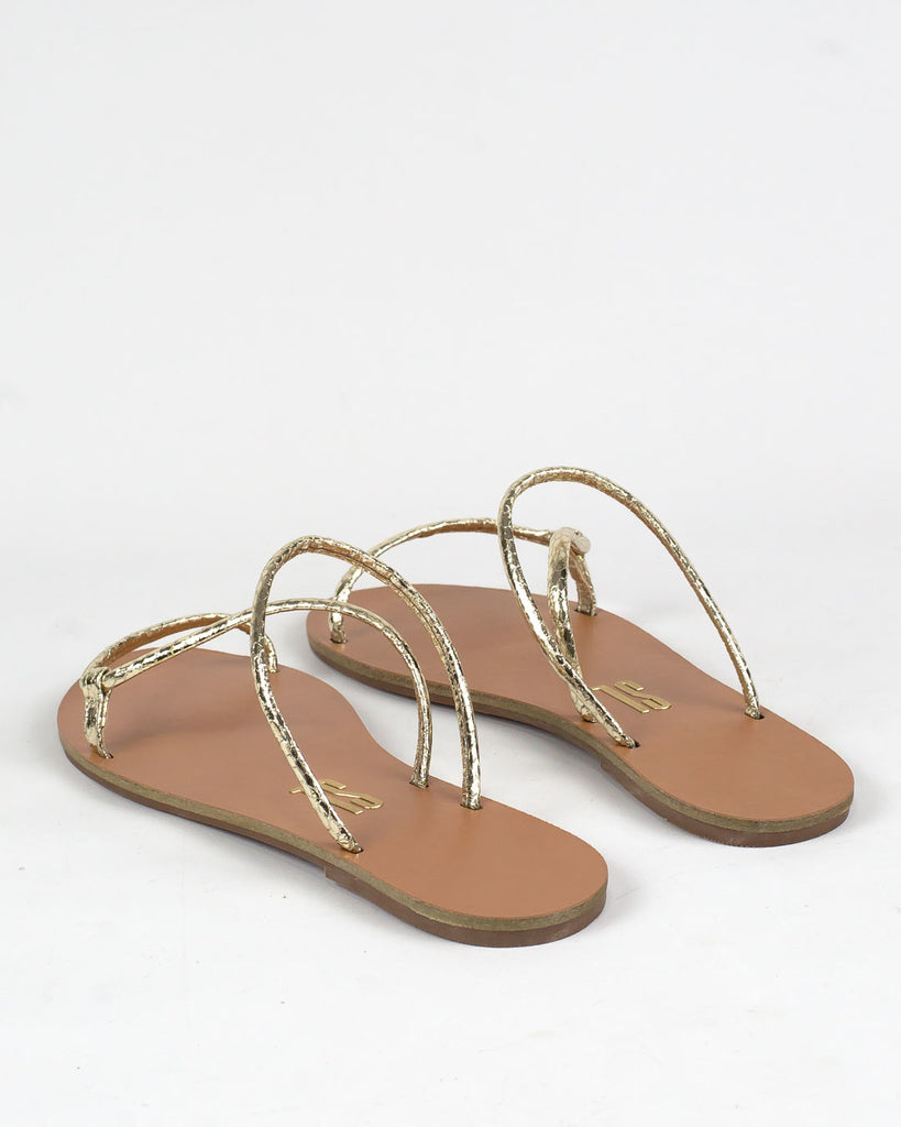 Rasteira Santa Lolla Dourada Metalizada