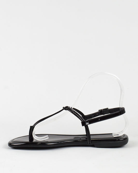 Rasteira Santa Lolla Nó Preta Verniz