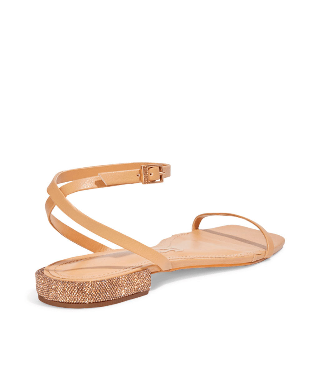 Rasteira Santa Lolla Nude Saltinho Strass