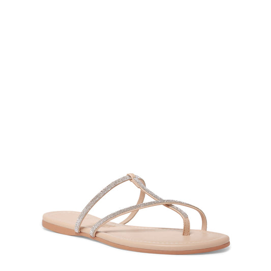 Rasteira Santa Lolla Nude Tiras Brilho