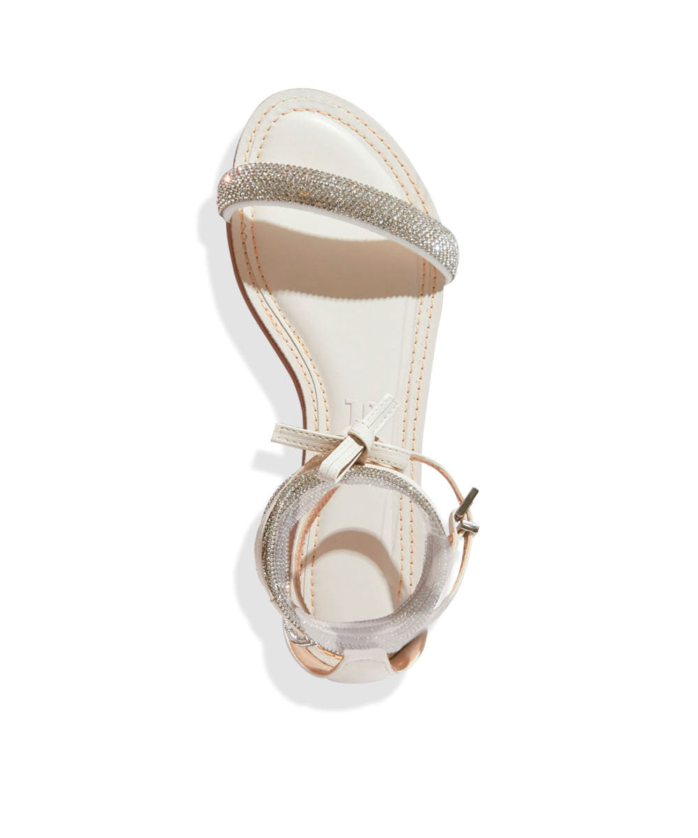 Rasteira Santa Lolla Off White Amarração Brilho