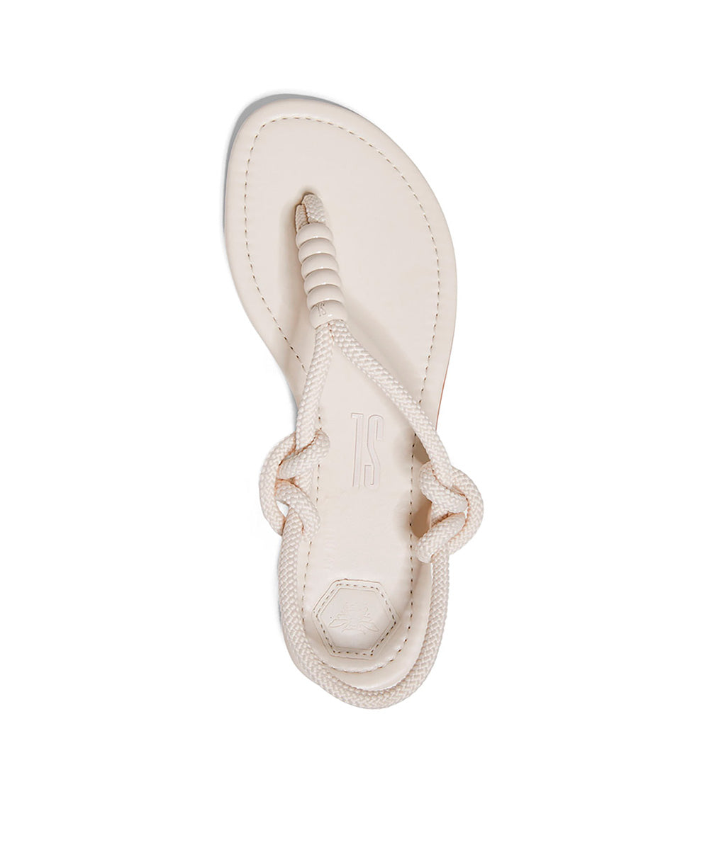 Rasteira Santa Lolla Off White Corda Esferas