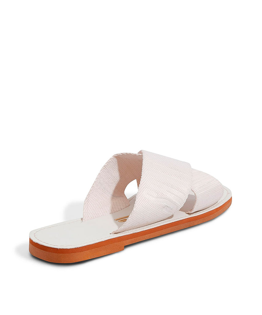 Rasteira Santa Lolla Off White Faixa Transpassada Gorgurão