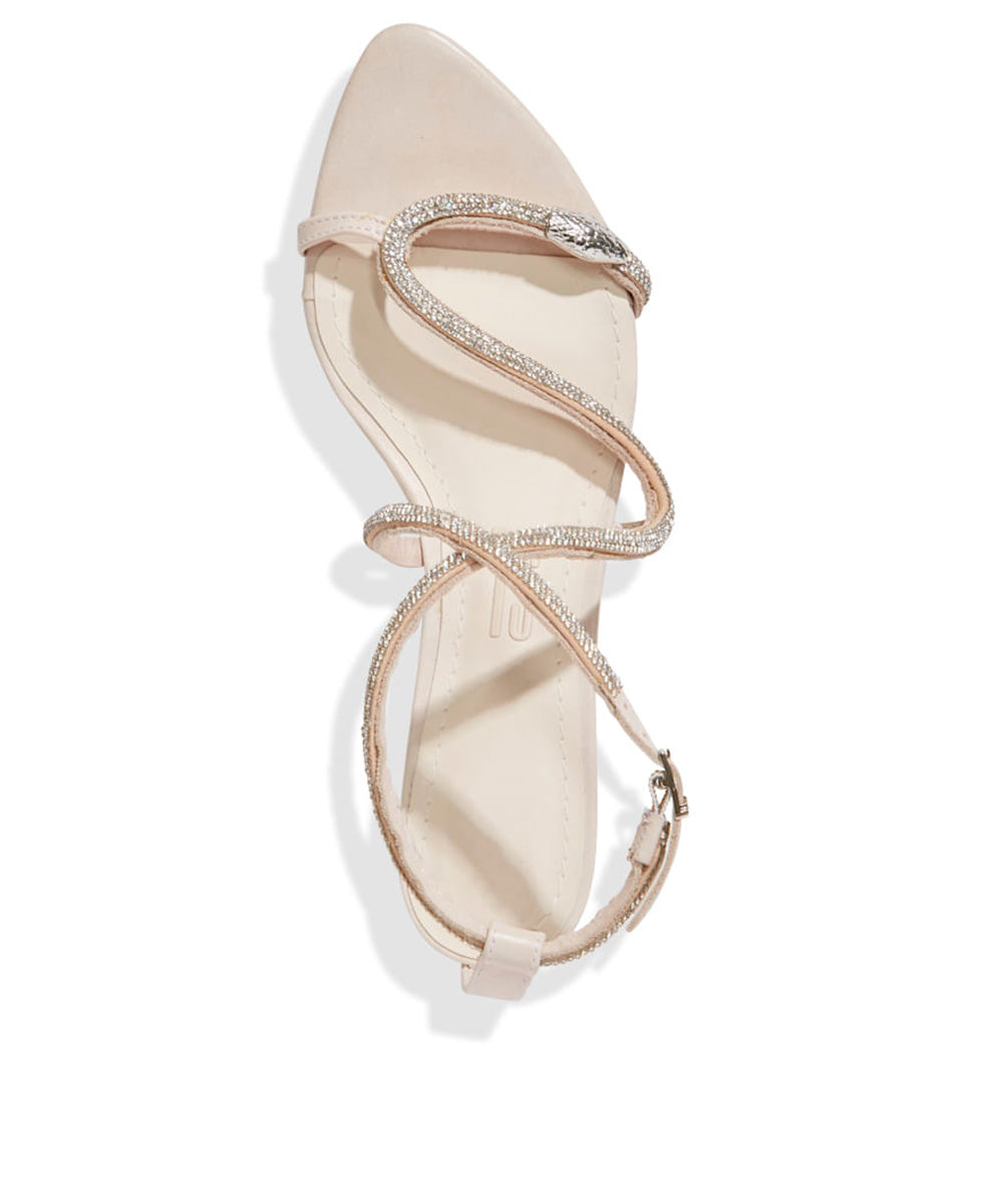 Rasteira Santa Lolla Off White Tiras Strass