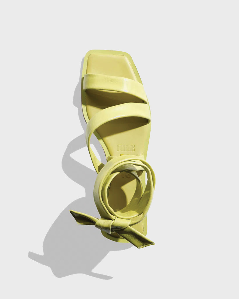 Rasteira Santa Lolla Oliva Couro Amarração