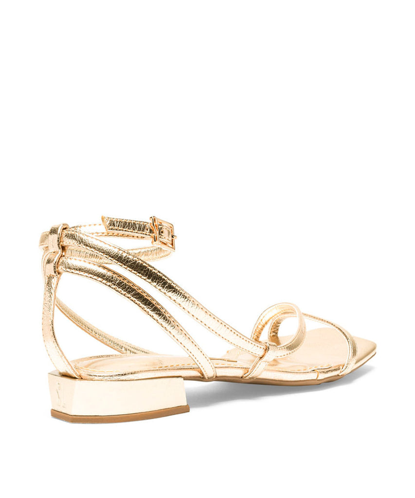 Rasteira Santa Lolla Ouro Claro Metalcolor Crinckle