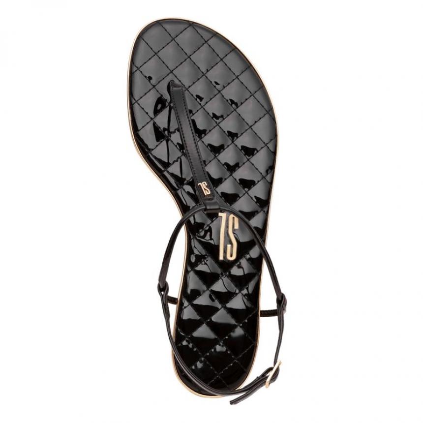 Rasteira Santa Lolla Preta Matelassê