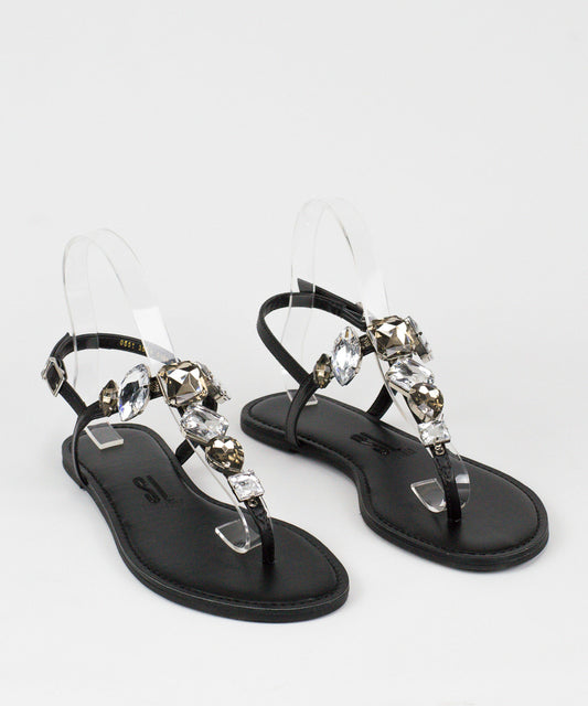 Rasteira Santa Lolla Preta Pedras - 0551.35E4.018A.0001