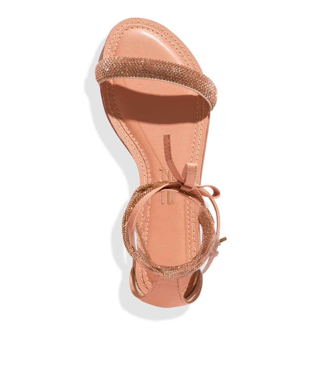 Rasteira Santa Lolla Rose Amarração Brilho