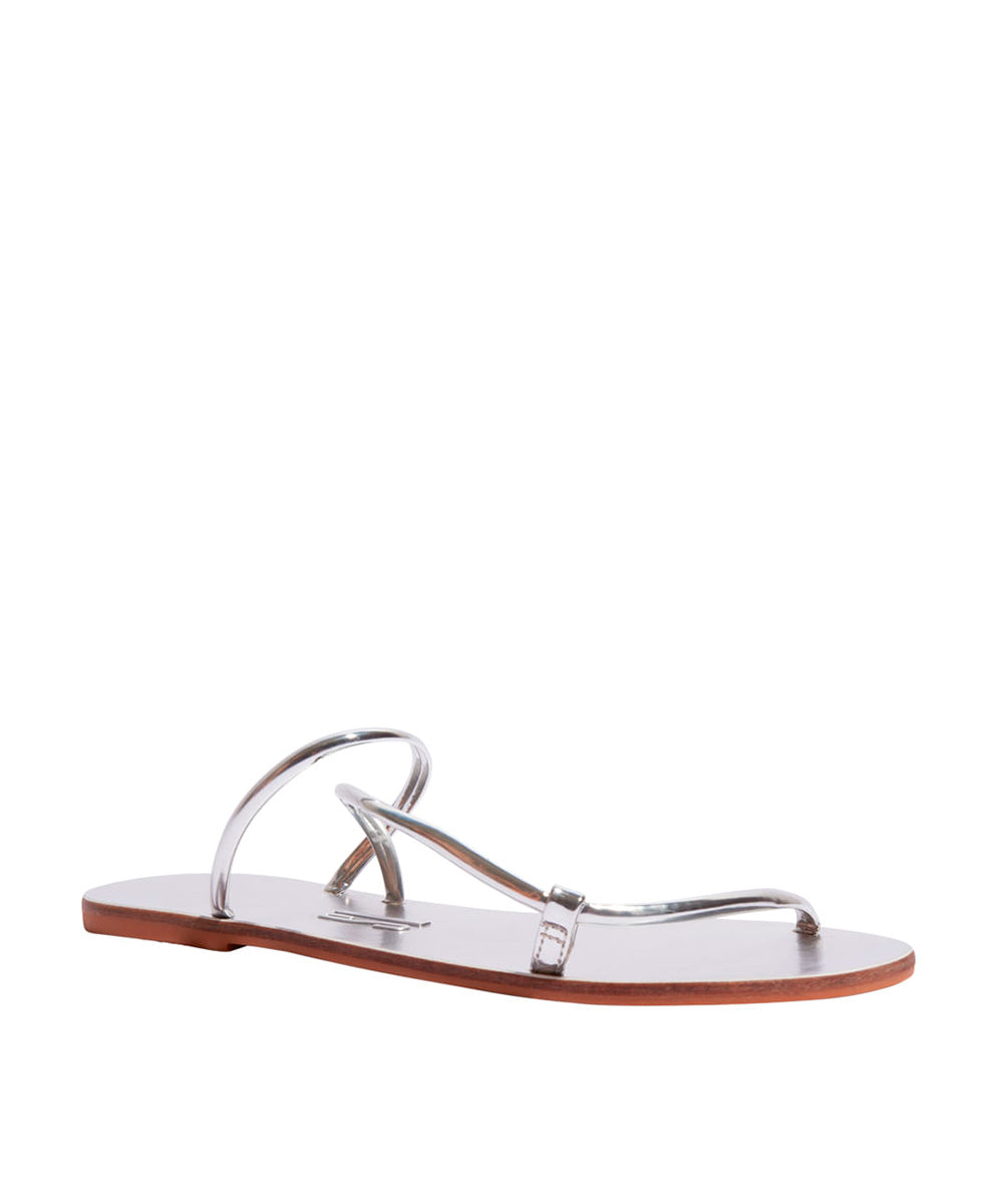 Rasteira Santa Lolla Specchio Tiras Prata