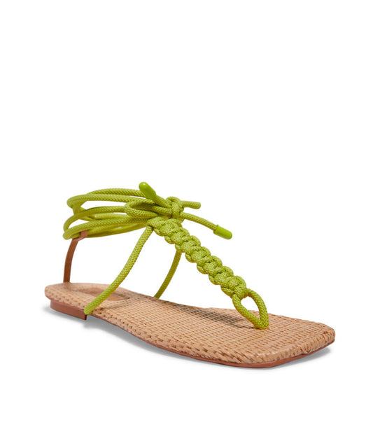 Rasteira Santa Lolla Verde Lima Palha Amarração