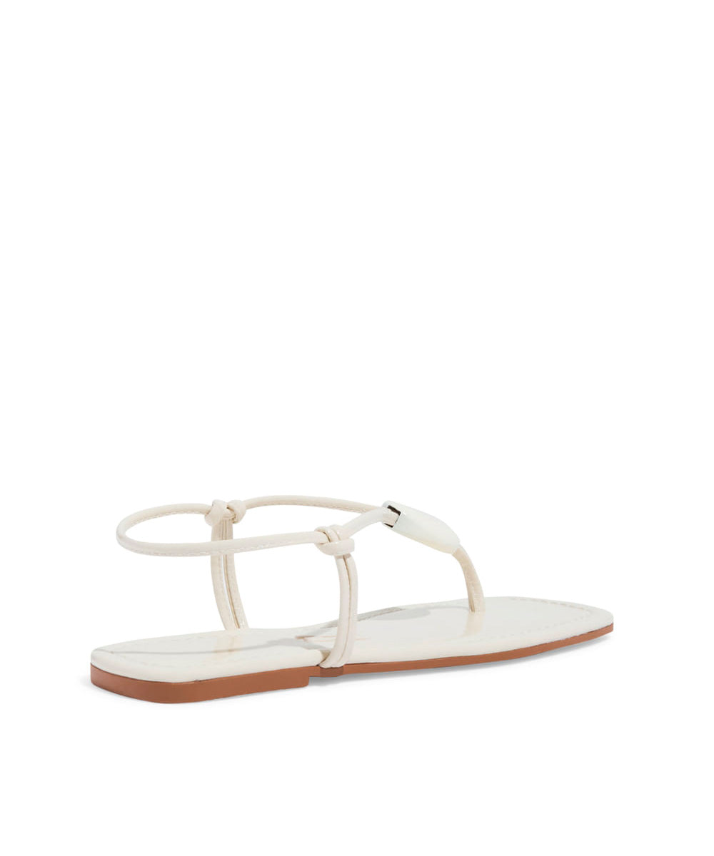 Rasteira Santa Lolla Verniz Bico Quadrado Off White