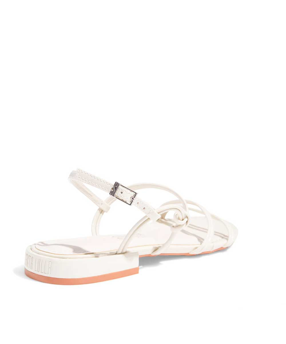 Rasteira Santa Lolla Verniz Off White Nó