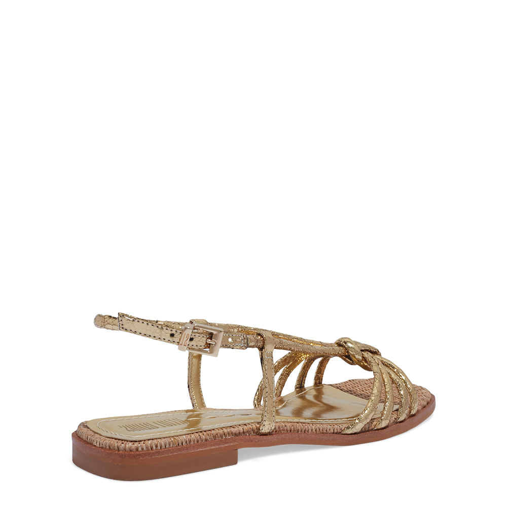 Rasteirinha Dourada Metalizada Santa Lolla Tiras