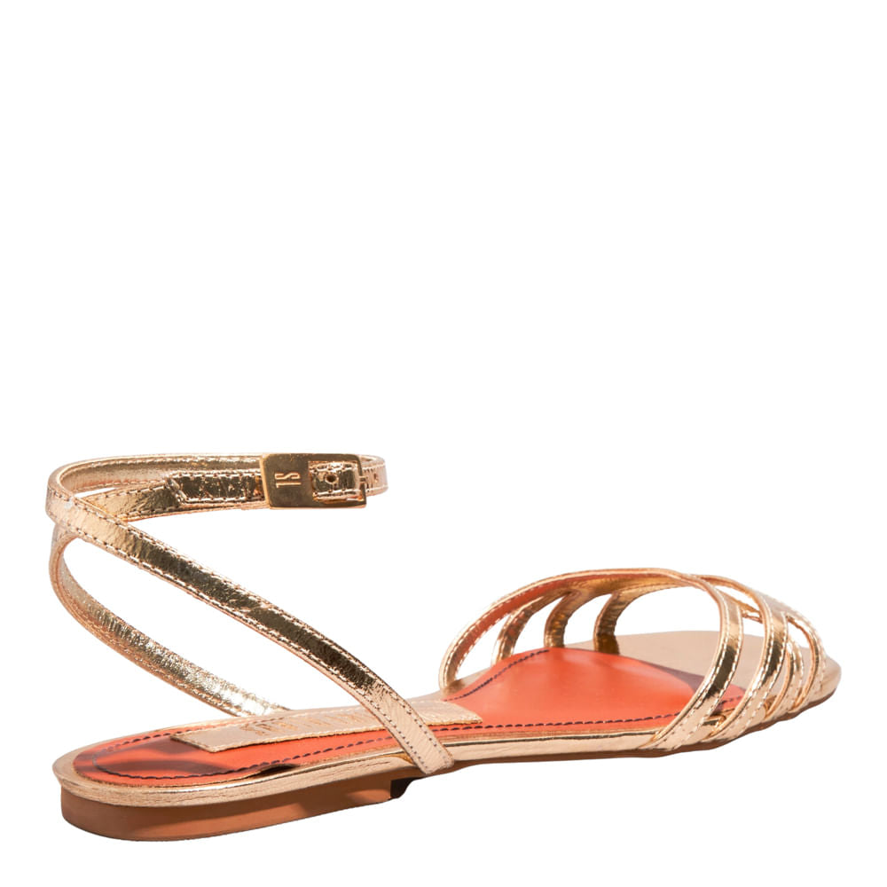 Rasteirinha Dourada Santa Lolla Metalizada