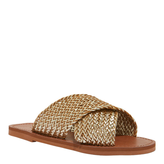 Rasteirinha Gorgurão Santa Lolla Shiny Dourada