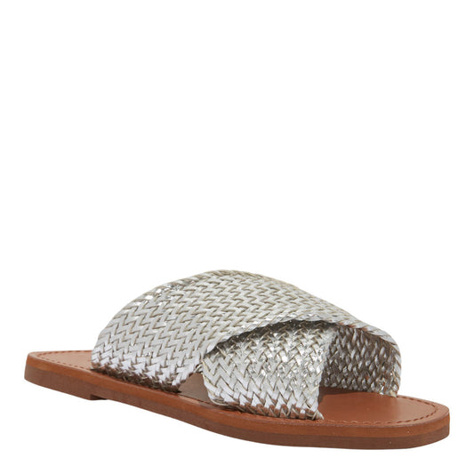 Rasteirinha Gorgurão Santa Lolla Shiny Prata