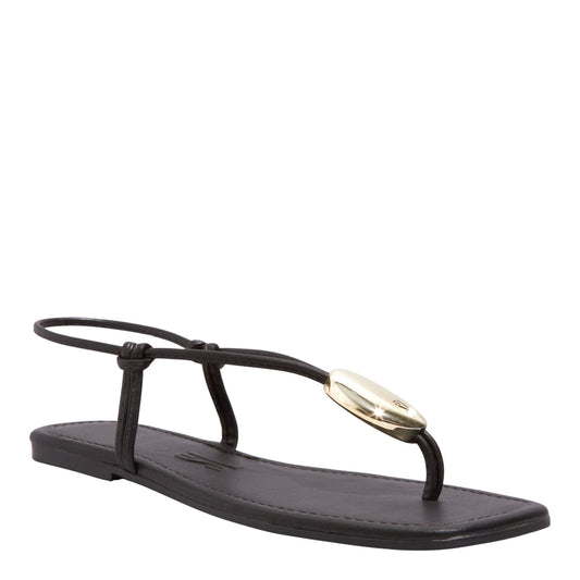 Rasteirinha Napa Santa Lolla Preta Bico Quadrado