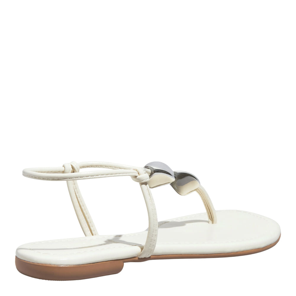 Rasteirinha Off White Santa Lolla Esferas Prata