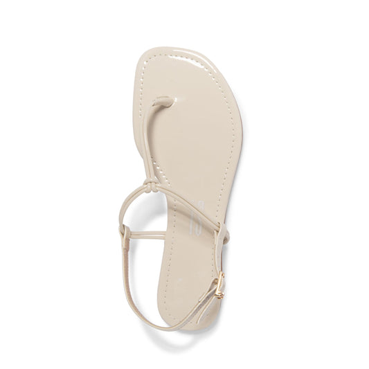 Rasteirinha Off White Verniz Santa Lolla Tiras Nó