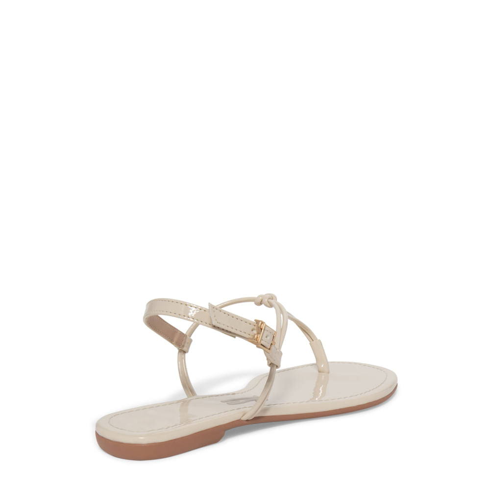 Rasteirinha Off White Verniz Santa Lolla Tiras Nó