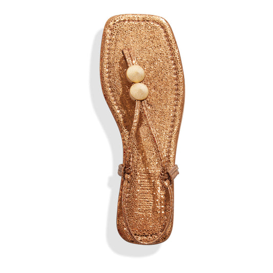 Rasteirinha Santa Lolla Bronze Bico Quadrado