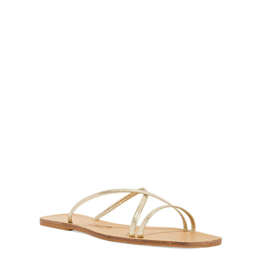 Rasteirinha Santa Lolla Dourada Metalizada Cobra