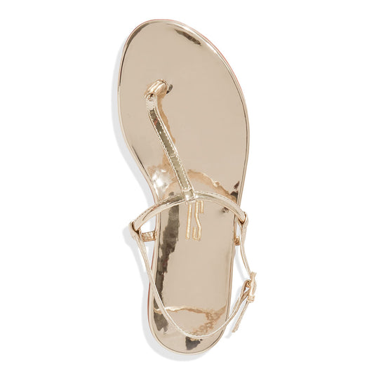 Rasteirinha Santa Lolla Dourada Metalizada