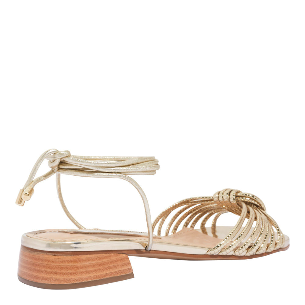 Rasteirinha Santa Lolla Dourada Salto Baixo Amarração