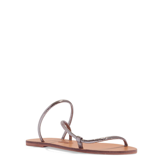 Rasteirinha Santa Lolla Metalizada Grafite Cobra