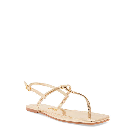 Rasteirinha Santa Lolla Nó Dourada Metalizada