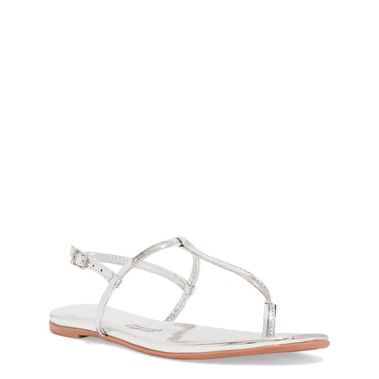 Rasteirinha Santa Lolla Prata Metalizada