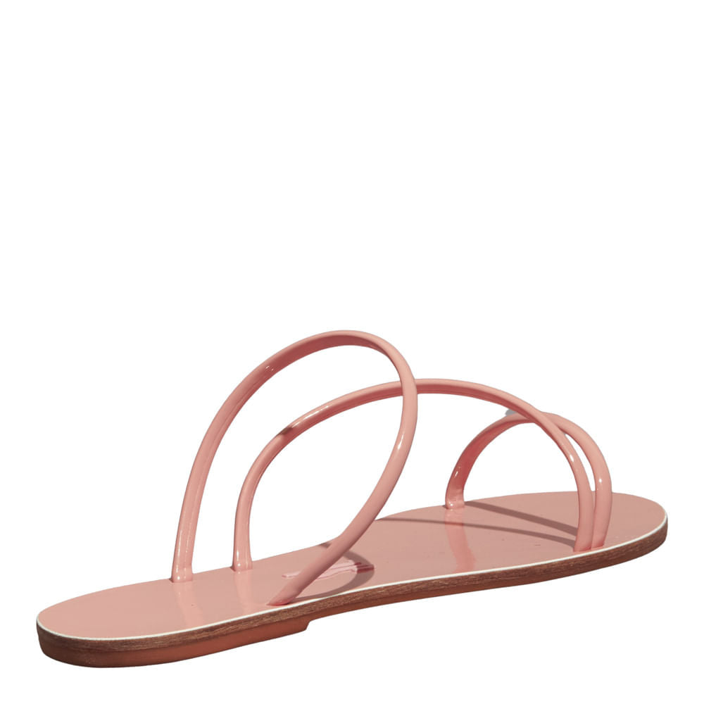 Rasteirinha Santa Lolla Rosa Verniz