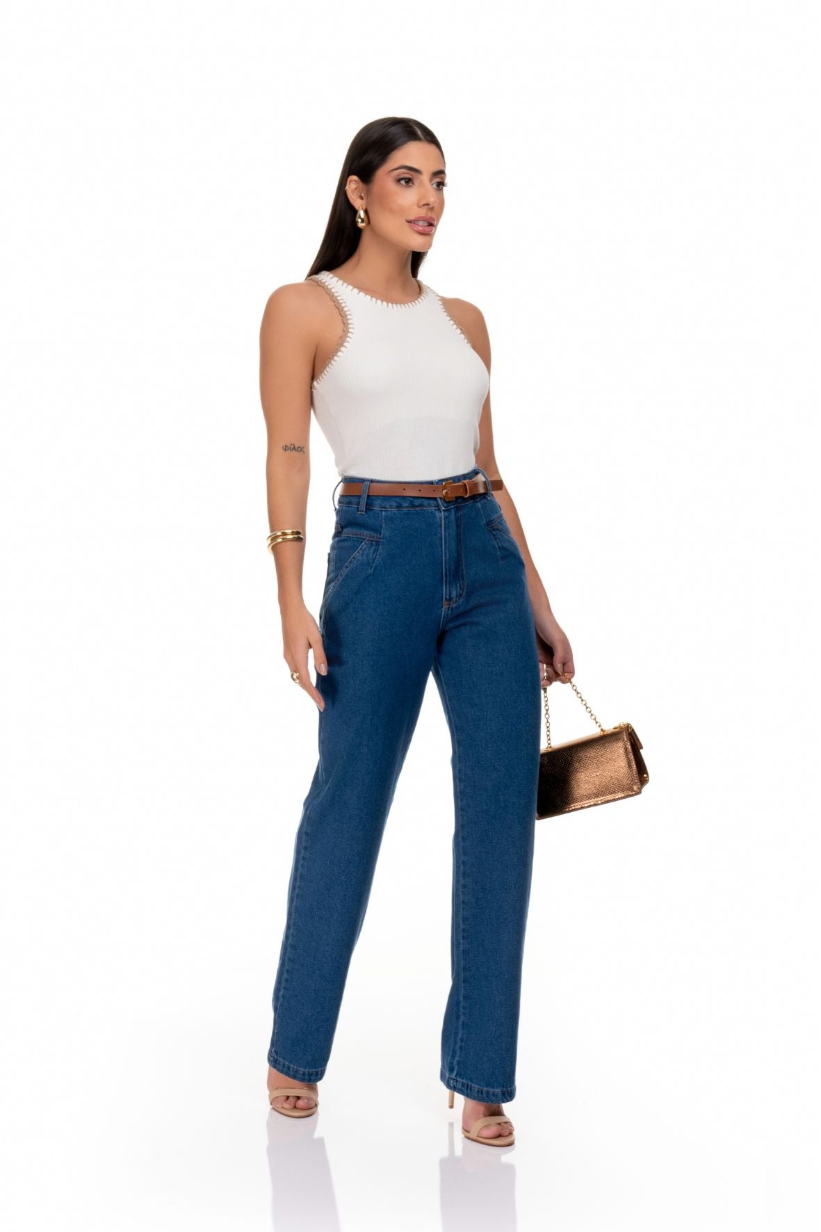 Regata Frysaide Acabamento Crochê Off White