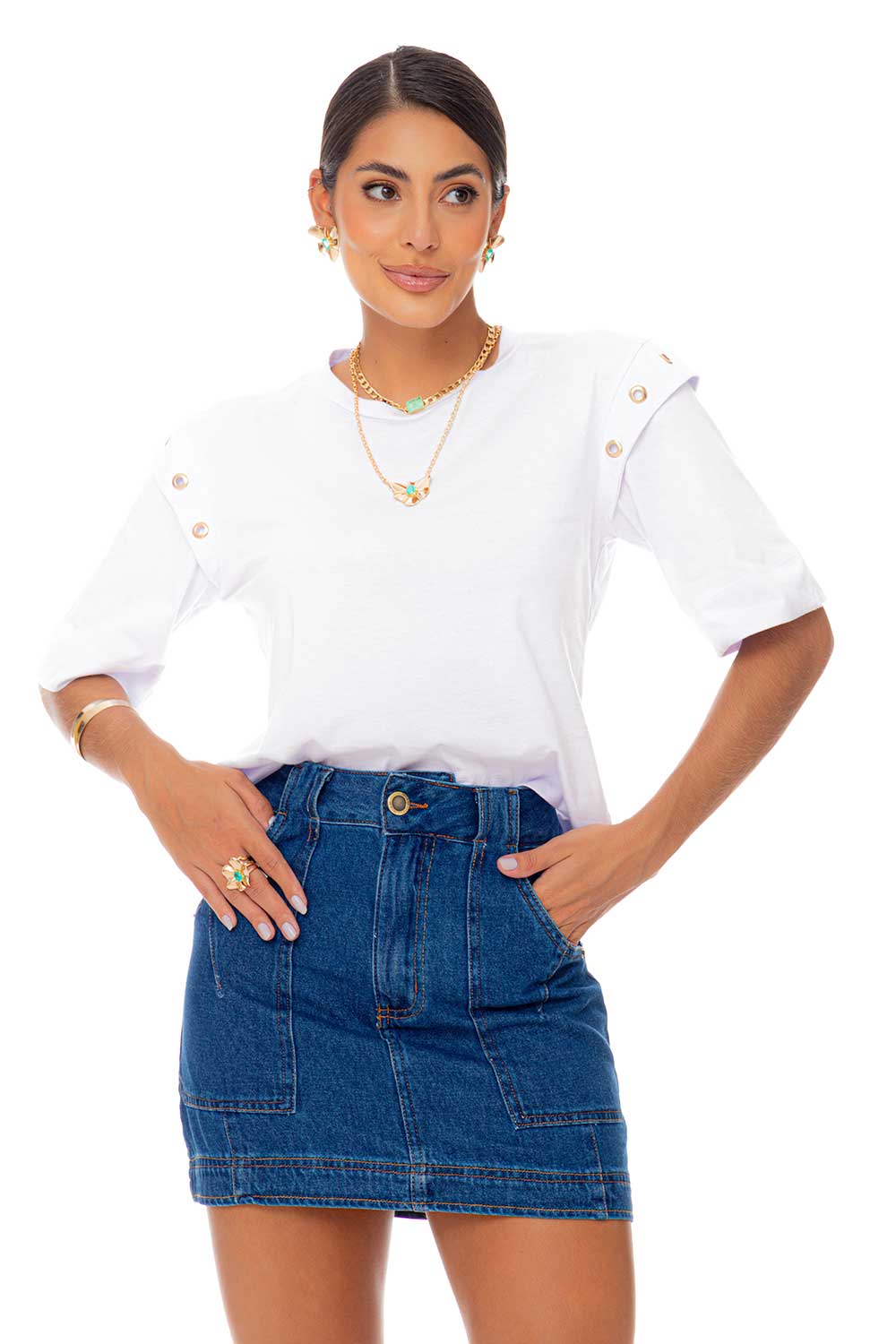 Saia Curta Jeans Frysaide