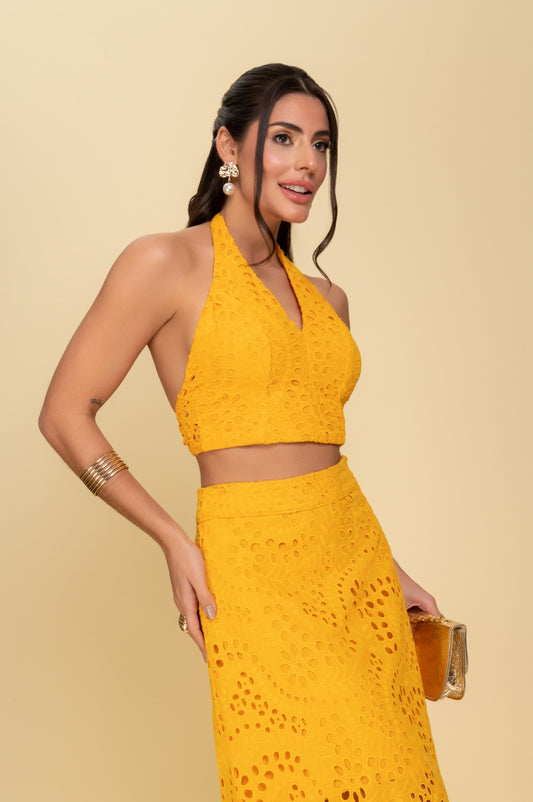 Saia Midi Frysaide Amarela