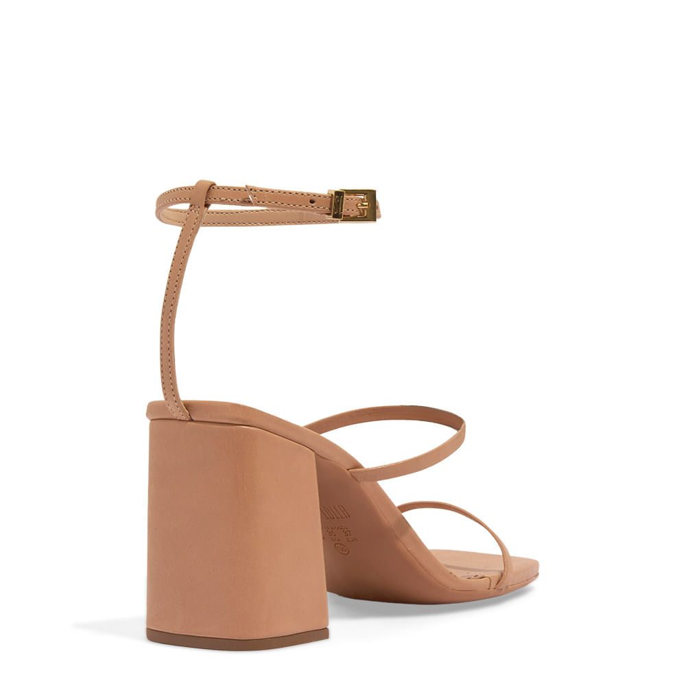 Sandália Bege Santa Lolla Salto Alto Bloco