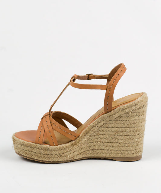 Sandália Degalls Caramelo Atanado Salto Anabela